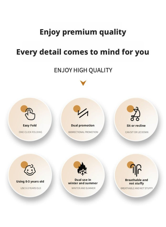 عربة طفل واحدة ثنائية الاتجاه-تواجه الوالدين والعالم ، امتصاص الصدمات ممتازة ، مظلة ومقعد كبيرة للغاية ، ووضع قابل للاستلقاء والجلوس ، يد واحدة سهلة الطي ، سلة تخزين واسعة ، سهلة التفكيك والتنظيف - Image 3